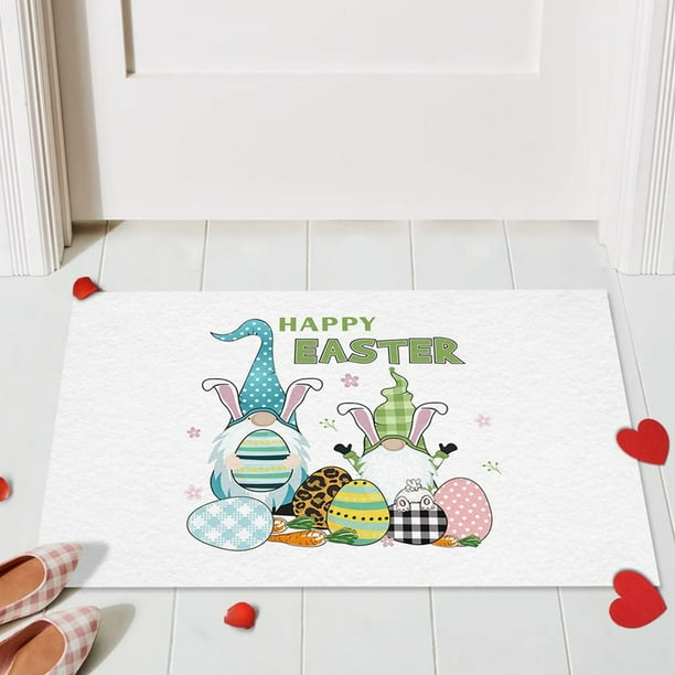 Happy Easter Gnomes Floor Door Mat Carrot Rabbit Eggs Cartoon Doormats Non Slip Kitchen Carpet Indoor Gary Bath Rugs for Bedroom Living Room Entrance 18x30inch Happy Easter Gnomes Floor Door Mat Carrot Rabbit Eggs Cartoon Doormats Non Slip Kitchen Carpet Indoor Gary Bath Rugs for Bedroom Living Room Entrance 18x30inch